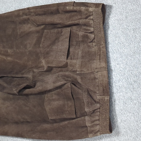 Vintage Margaret Godfrey Leather Suede Brown Pants Plus Size 20 - Picture 11 of 14